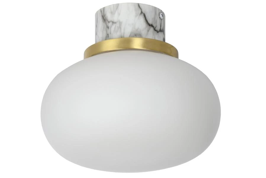 Lucide LORENA - Flush ceiling light Bathroom - Ø 23 cm - 1xE27 - IP44 - Opal - off